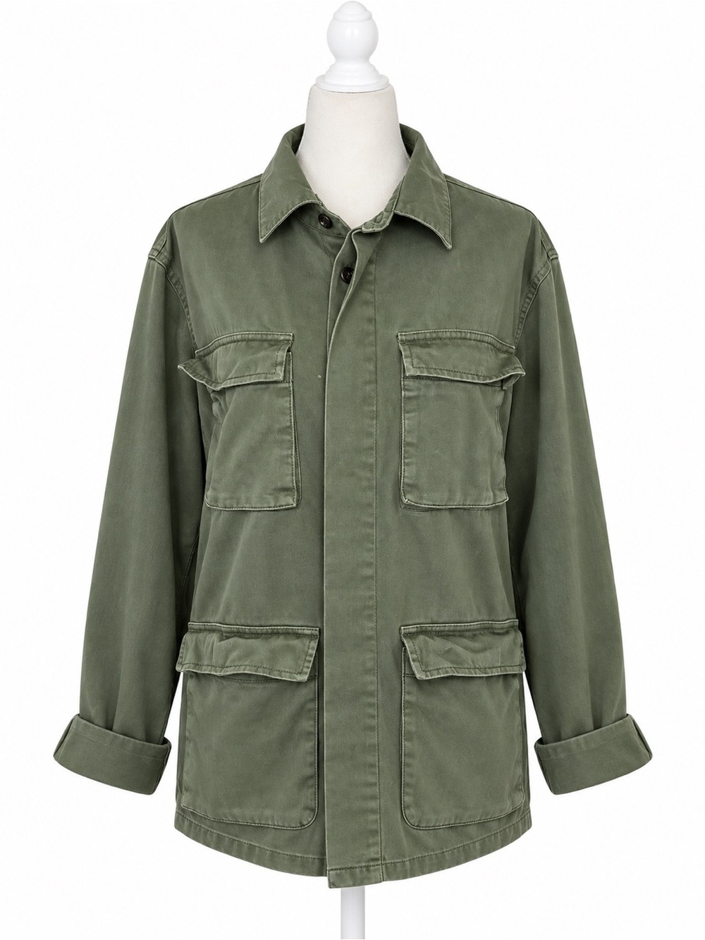 Topman Mens M Olive Green Utility Overshirt Jacket Military Gorpcore Workwear